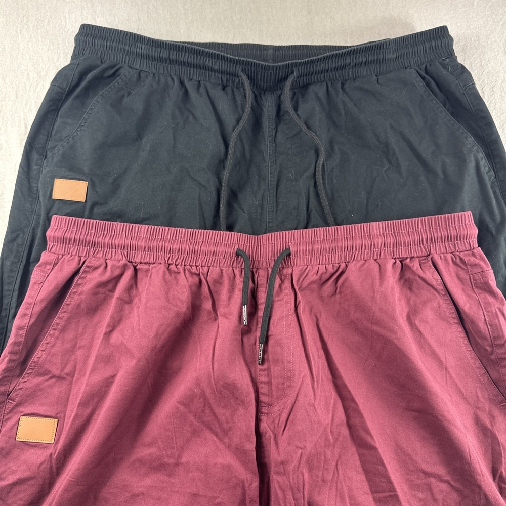 JMierr Shorts Mens 42 Stretch Drawstring Black Red Outdoors Casual Preppy Lot 2